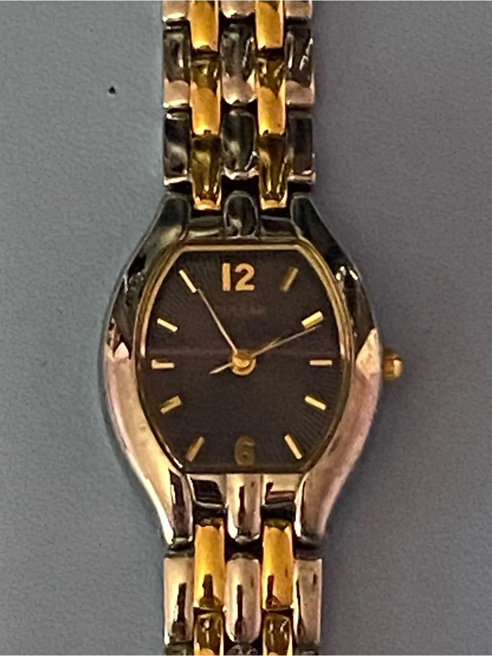 Pulsar Two-Tone Ladies Dress Watch with Black Dial